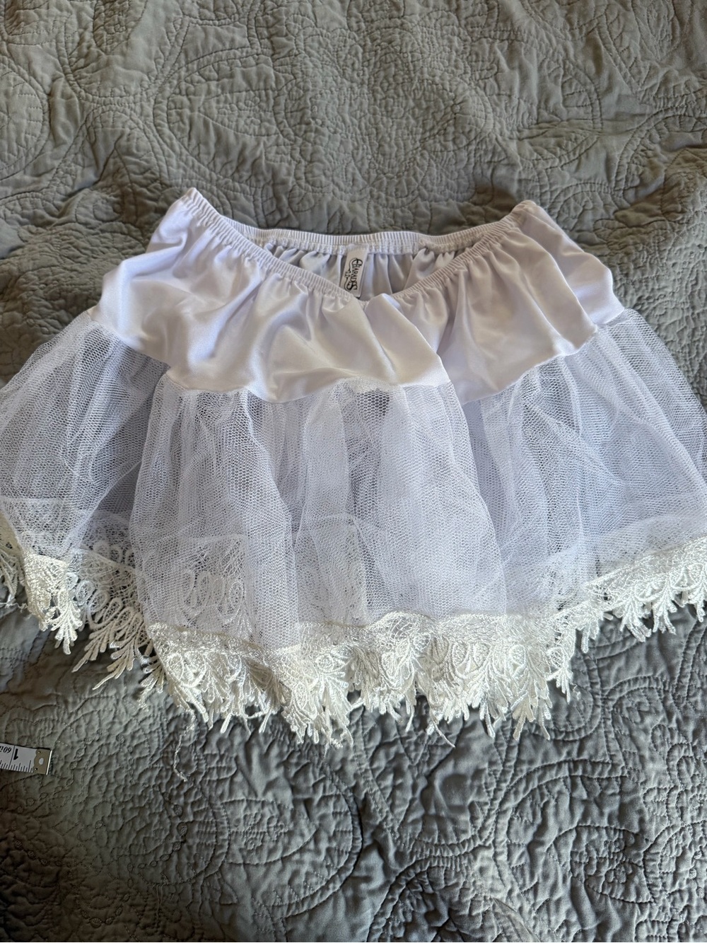 White Lace Tulle Mini Skirt - Women's